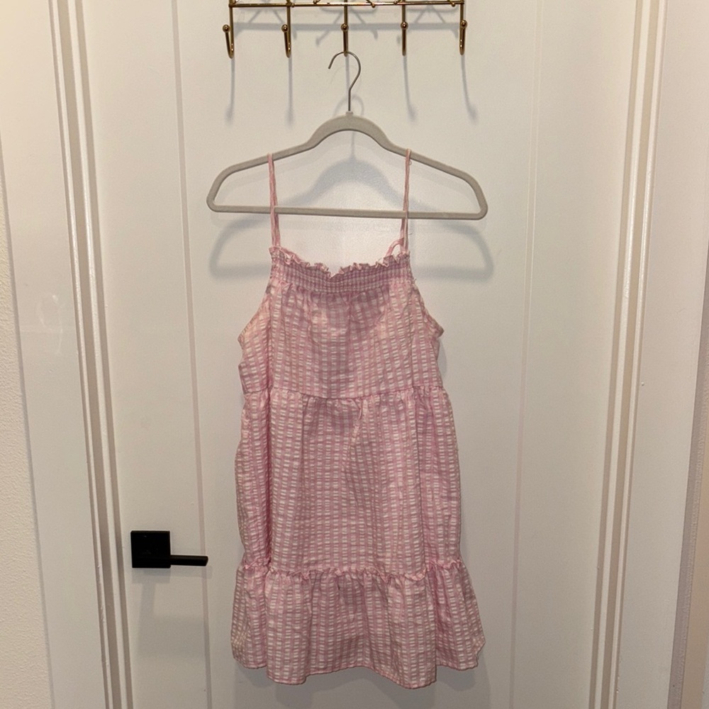 Blu Pepper Pink Checkered Mini Dress